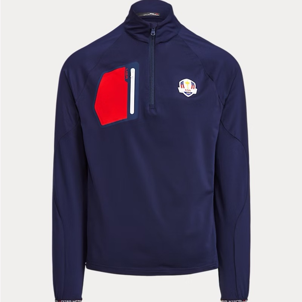 RLX Ralph Lauren Pullover Quarter Zip Men’s Navy Ryder Cup 2020 Golf Performance